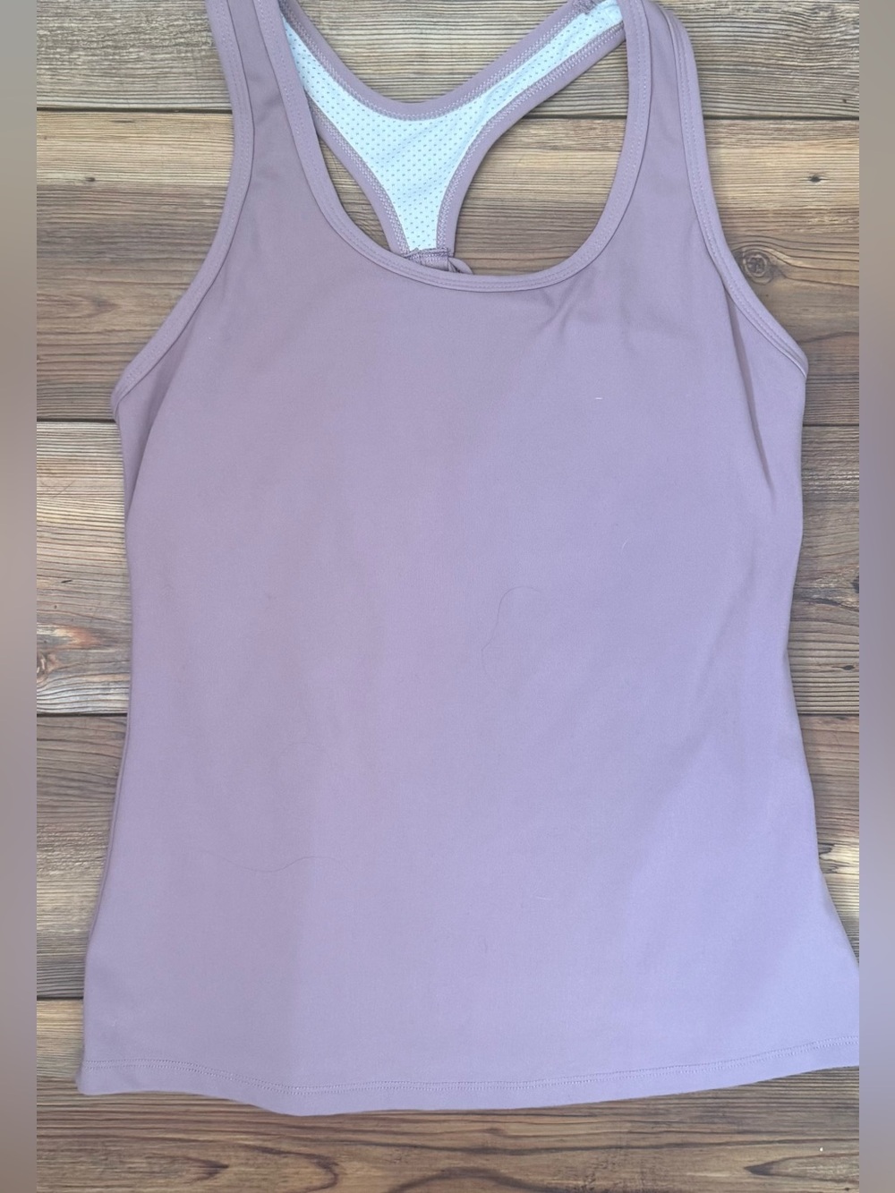 Running Girl Women’s Mauve Racerback Athletic Tank Top Built In Bra Small